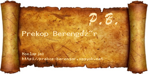 Prekop Berengár névjegykártya